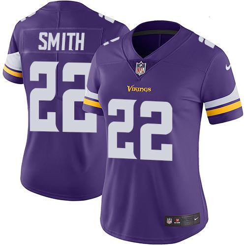 Women 2019 Minnesota Vikings 22 Smith purple Nike Vapor Untouchable Limited NFL Jersey